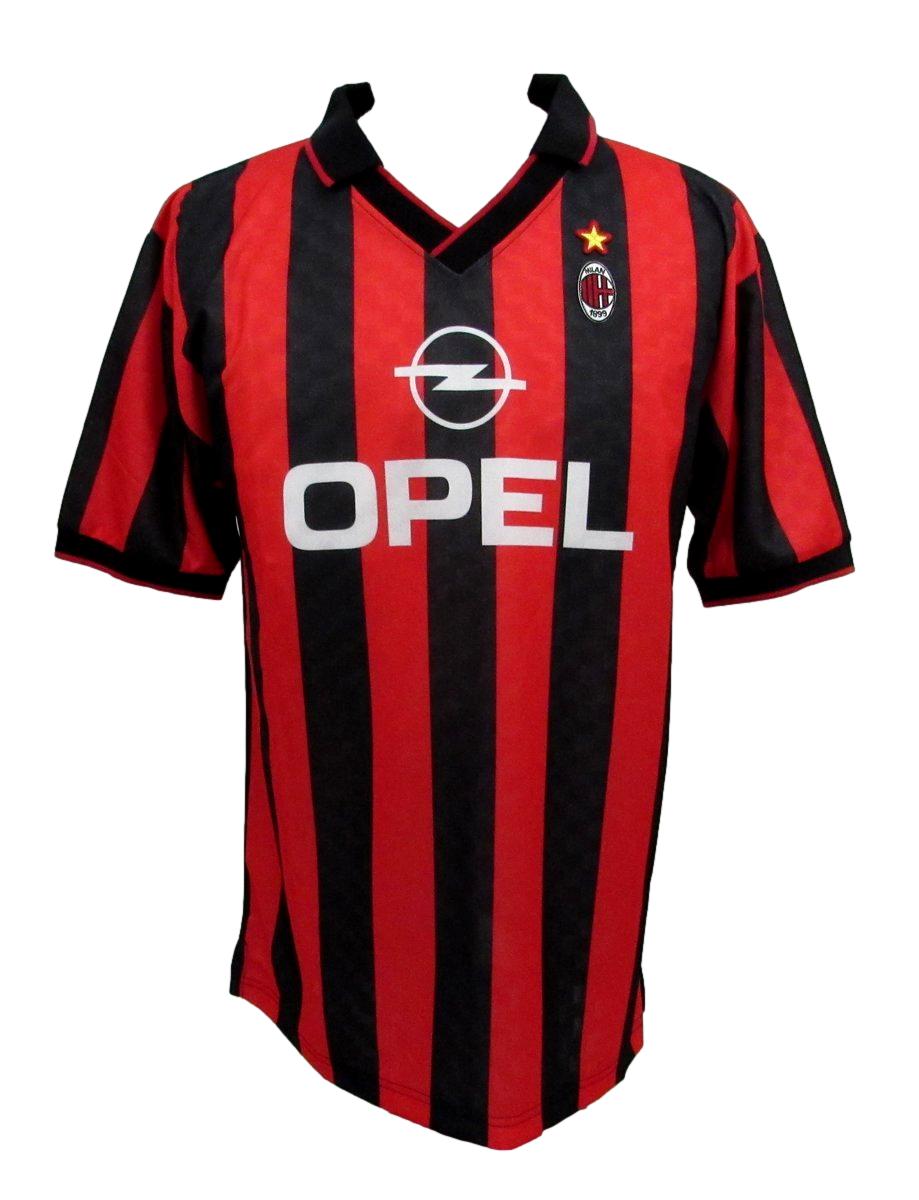 Roberto Baggio Signed Black/Red 1996 AC Milan Home Soccer Jersey ICONS 195671