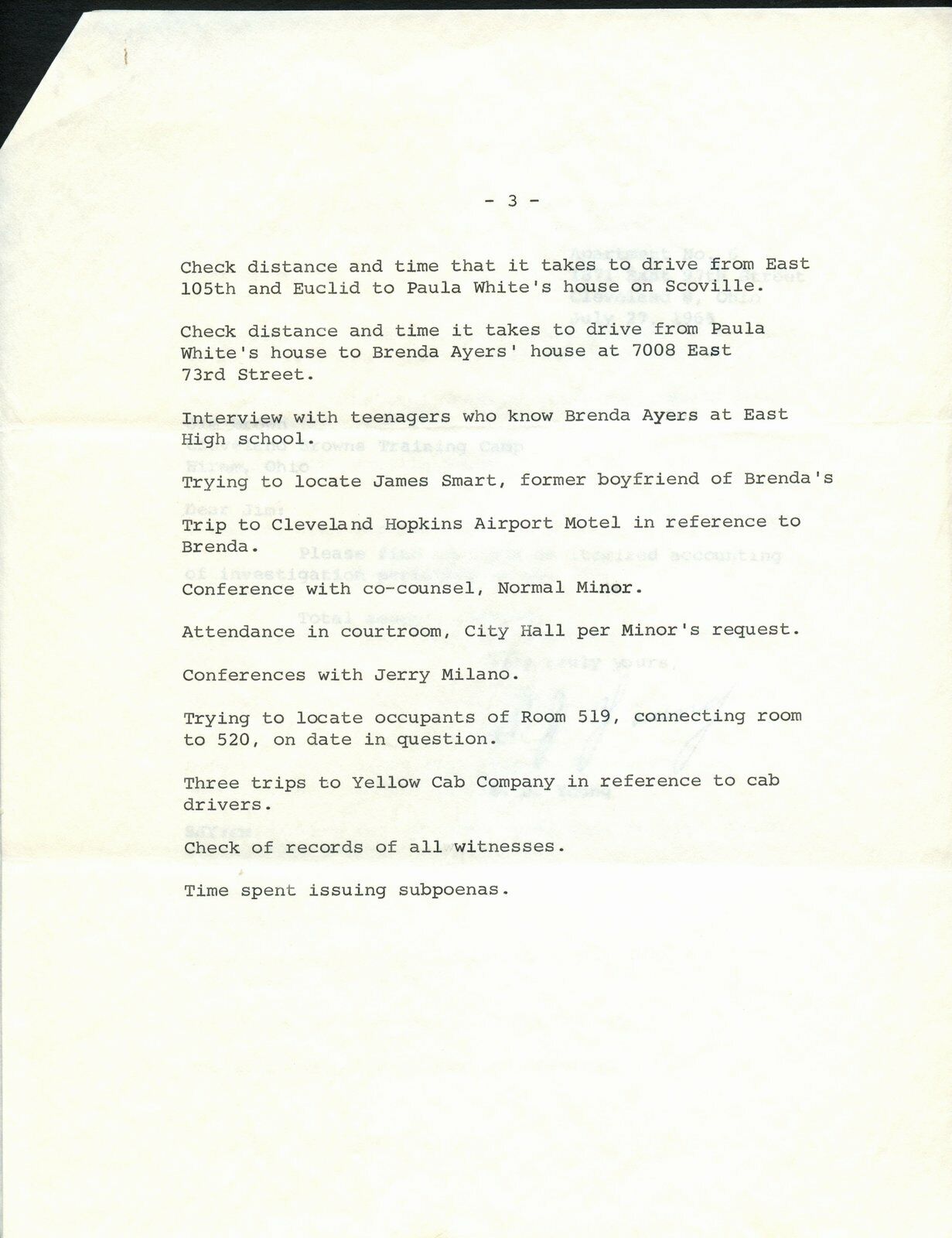 July 27,1965 Letter to Jim Brown for itemized legal Investigation 144995