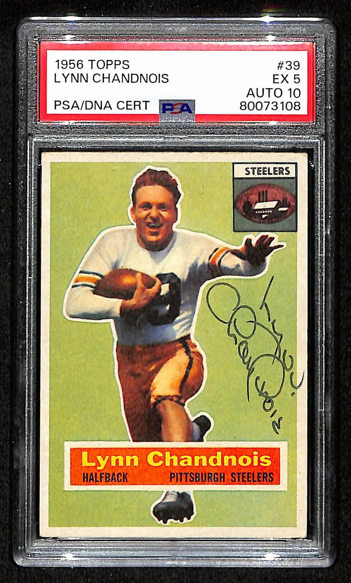 Lynn Chandnois Signed 1956 Topps Card #39 Steelers PSA/DNA EX 5 195926
