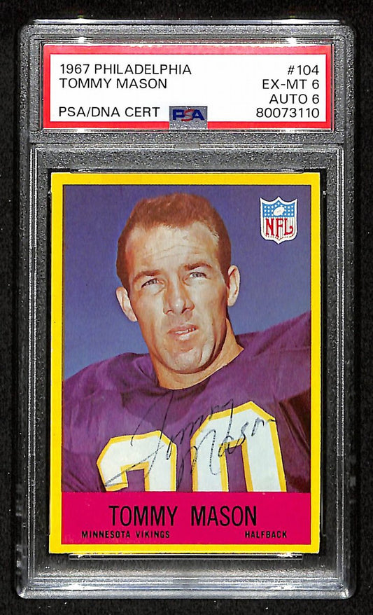 Tommy Mason Signed 1967 Philadelphia Card #104 Vikings PSA/DNA EX-MT 6 195927