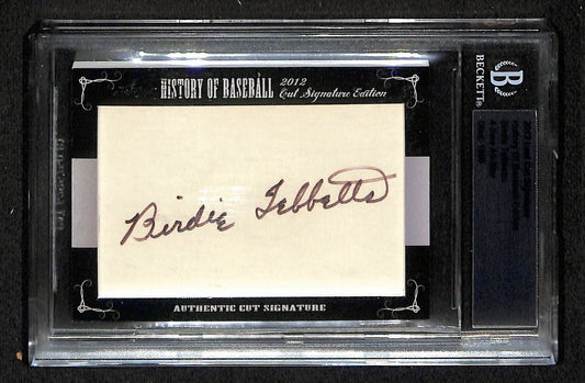 Birdie Tebbetts Signed/Auto 2012 Leaf Cut Signatures Card Tigers Beckett 195968