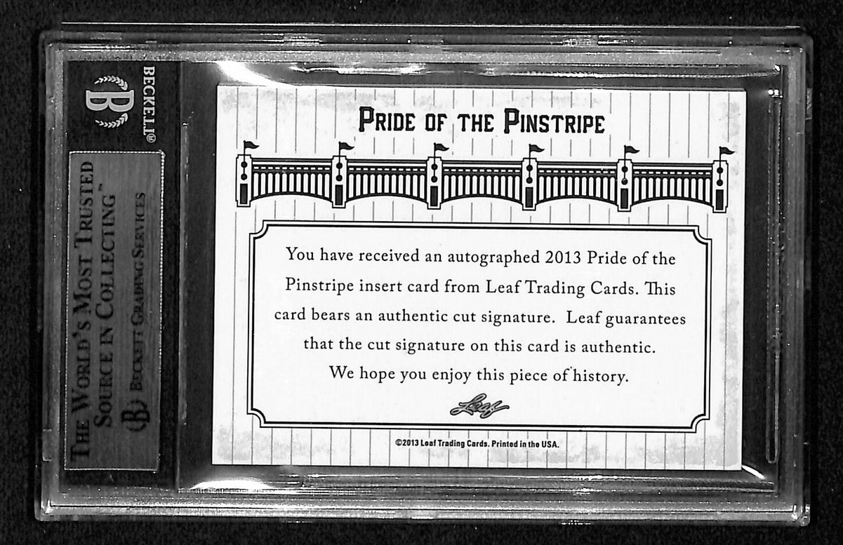 Steve Barber Signed/Auto 2013 Leaf Cut Signatures Card #7 Yankees Beckett 195969