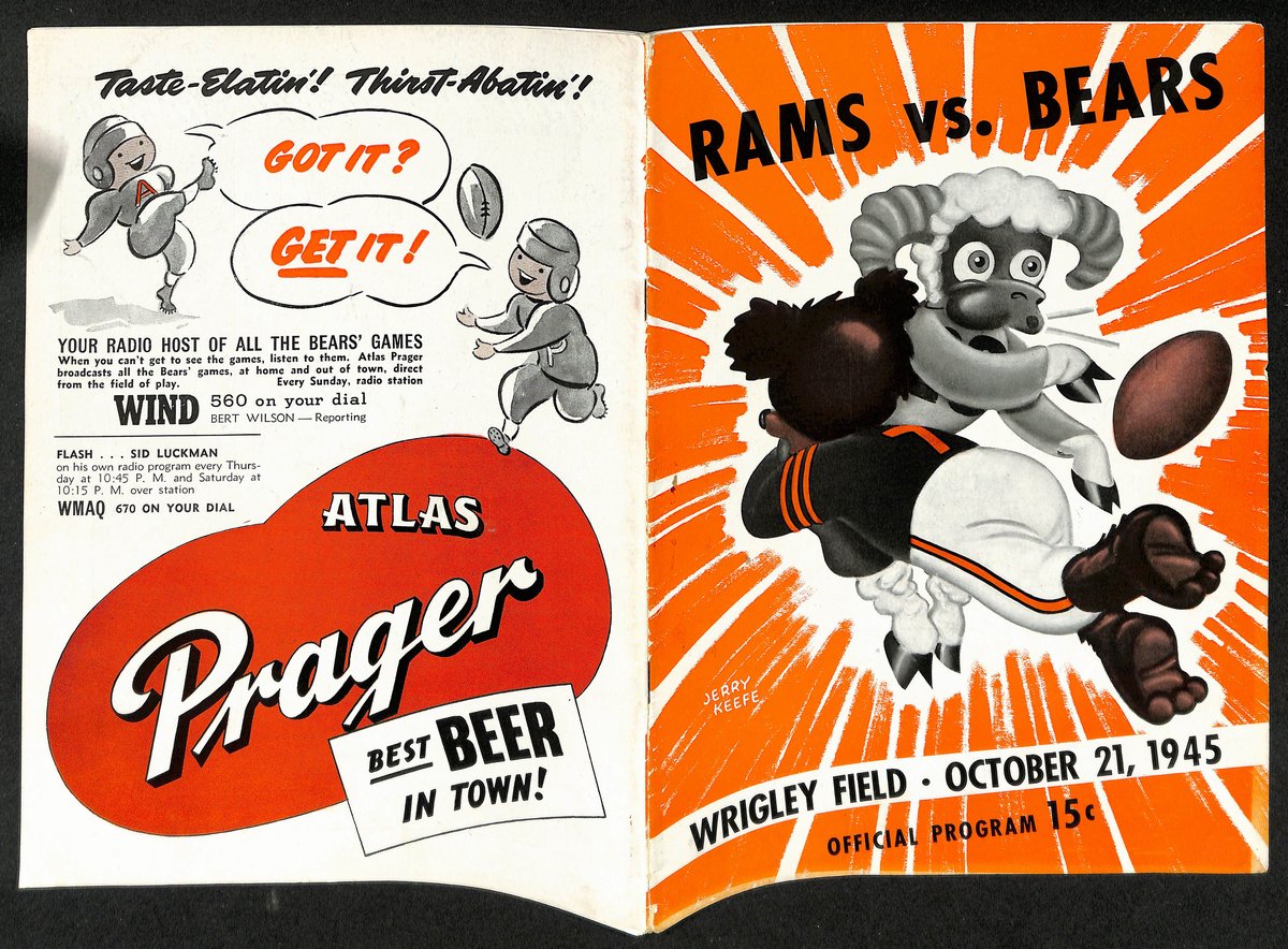 1945 Cleveland Rams vs. Chicago Bears NFL Football Game Program 192867