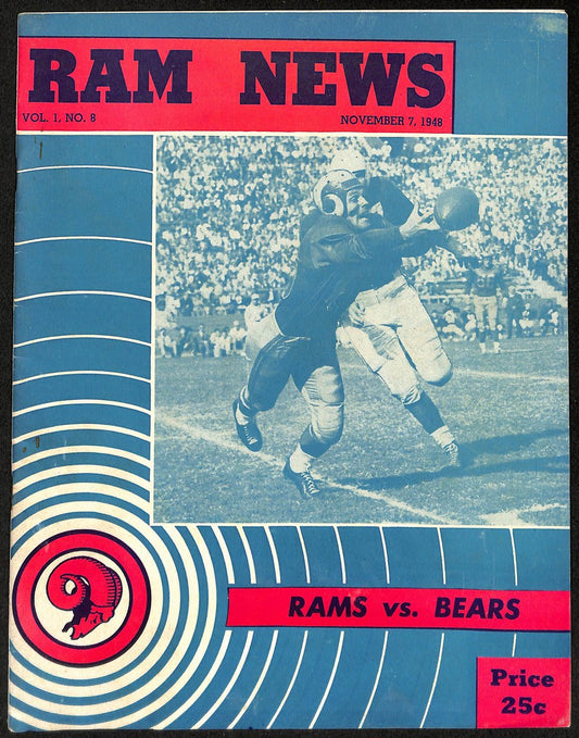 1948 Los Angeles Rams vs. Chicago Bears NFL Football Game Program 192876
