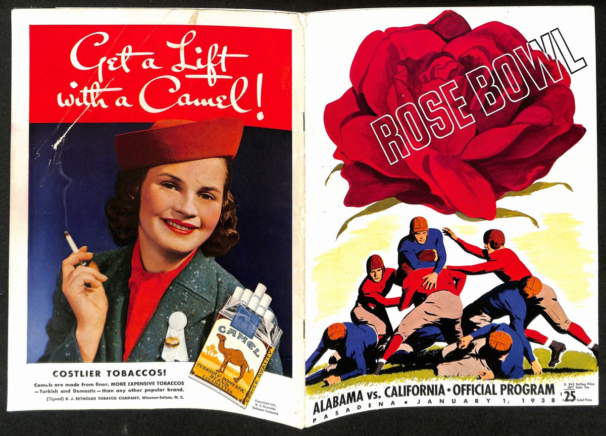 1938 Rose Bowl Alabama vs. California NCAA Football Game Program 192878
