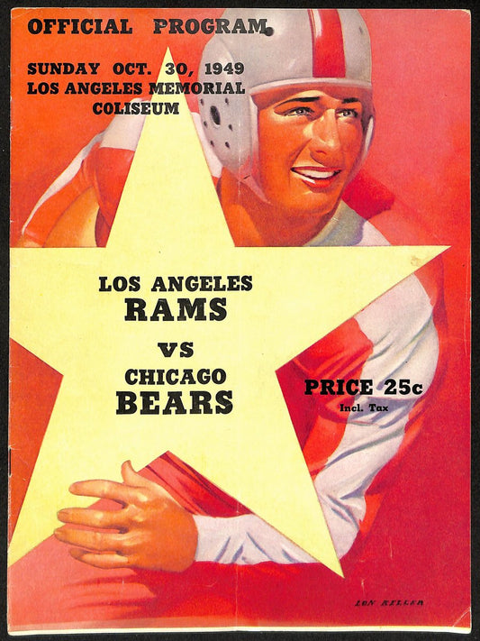 1949 Los Angeles Rams vs. Chicago Bears NFL Football Game Program 192880