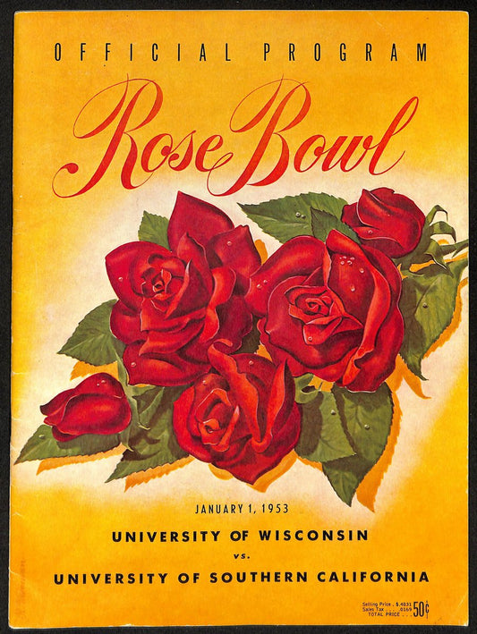1953 Rose Bowl Wisconsin vs. Southern Cal NCAA Football Game Program 192883