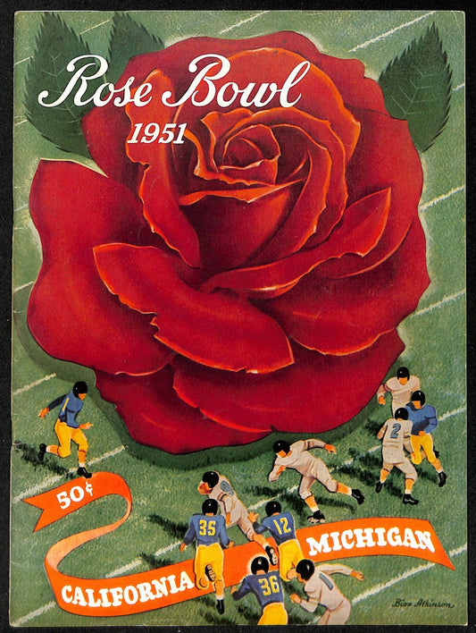 1951 Rose Bowl California vs. Michigan NCAA Football Game Program 192899