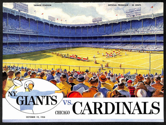 1958 New York Giants vs. Chicago Cardinals NFL Football Game Program 192900