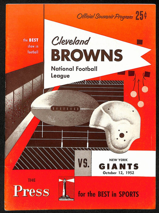 1952 Cleveland Browns vs. New York Giants NFL Football Game Program 196082