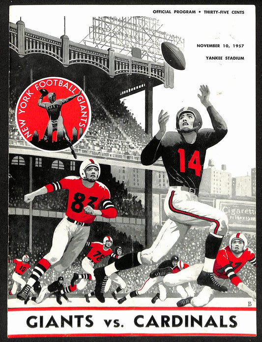 1957 New York Giants vs. Chicago Cardinals NFL Football Game Program 196084