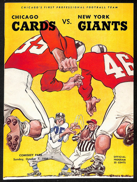 1956 Chicago Cardinals vs. New York Giants NFL Football Game Program 196086