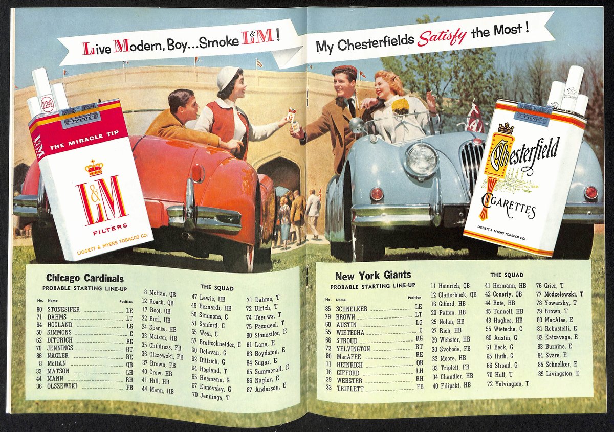 1956 Chicago Cardinals vs. New York Giants NFL Football Game Program 196086