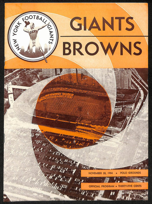 1954 New York Giants vs. Cleveland Browns NFL Football Game Program 196088
