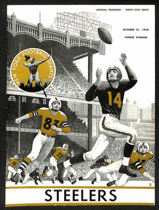 1956 New York Giants vs. Pittsburgh Steelers NFL Football Game Program 196090