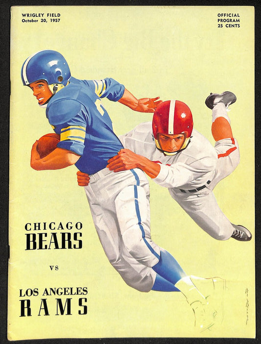 1957 Chicago Bears vs. Los Angeles Rams NFL Football Game Program 196093