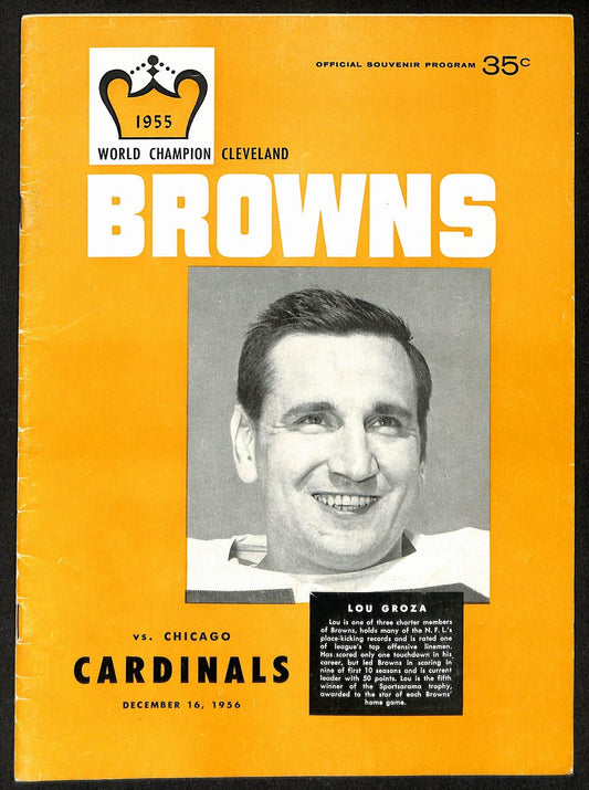 1956 Cleveland Browns vs. Chicago Cardinals NFL Football Game Program 196096