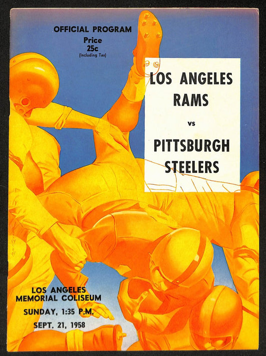 1958 Los Angeles Rams vs. Pittsburgh Steelers NFL Football Game Program 196097