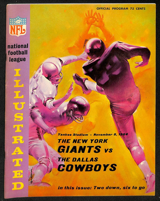 1964 New York Giants vs. Dallas Cowboys NFL Football Game Program 196107