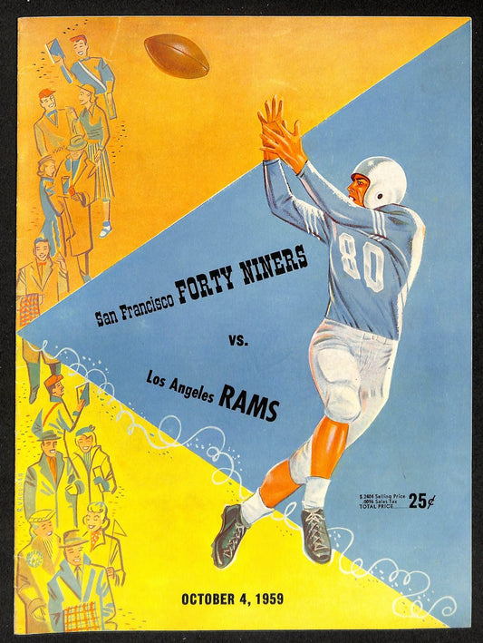 1959 San Francisco 49ers vs. Los Angeles Rams NFL Football Game Program 19611
