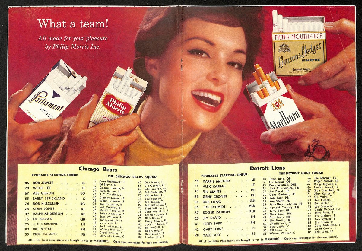 1958 Detroit Lions vs. Chicago Bears NFL Football Game Program 196114
