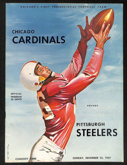 1957 Chicago Cardinals vs. Pittsburgh Steelers NFL Football Game Program 196116
