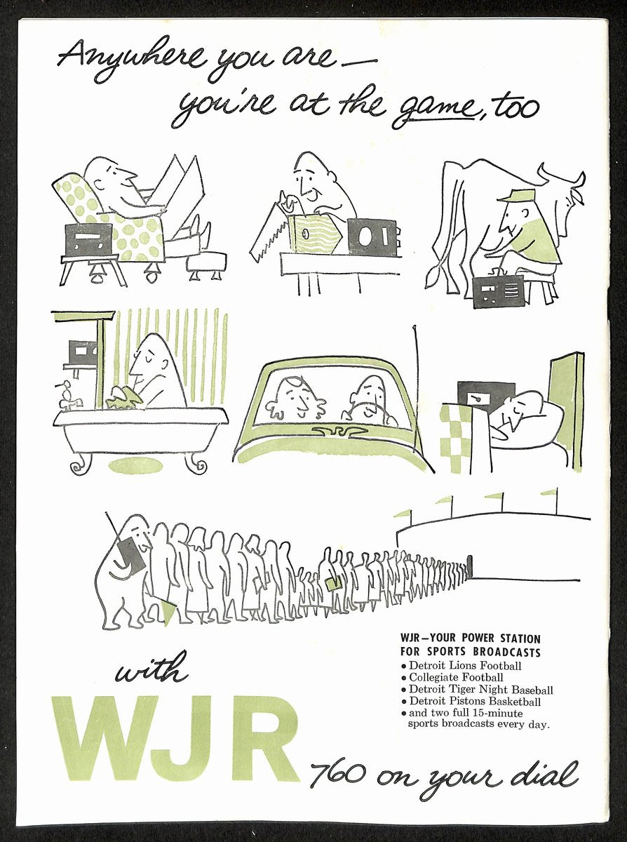 1957 Detroit Lions vs. Los Angeles Rams NFL Football Game Program 196122