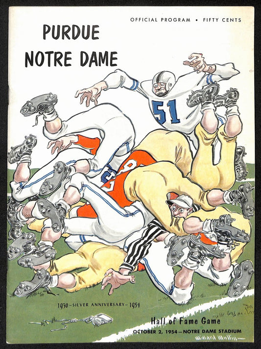 1954 Vintage Purdue vs Notre Dame College Football Game Program 196139
