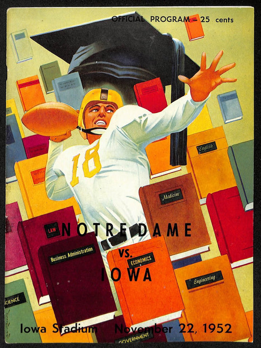 1952 Vintage Iowa vs Notre Dame College Football Game Program 196142