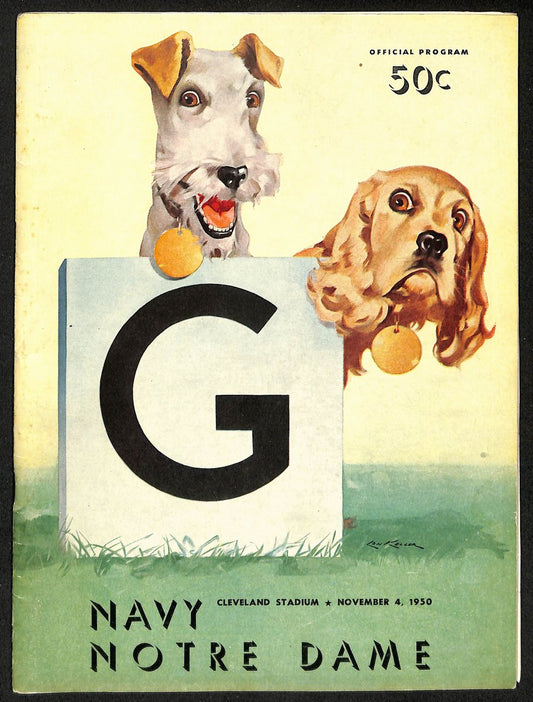 1950 Navy Midshipmen vs Notre Dame College Football Game Program 196147