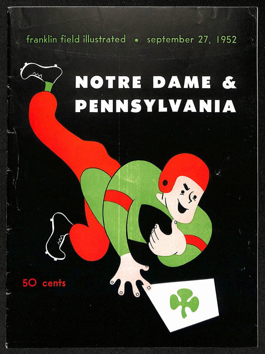 1952 University of Penn vs Notre Dame College Football Game Program 196150