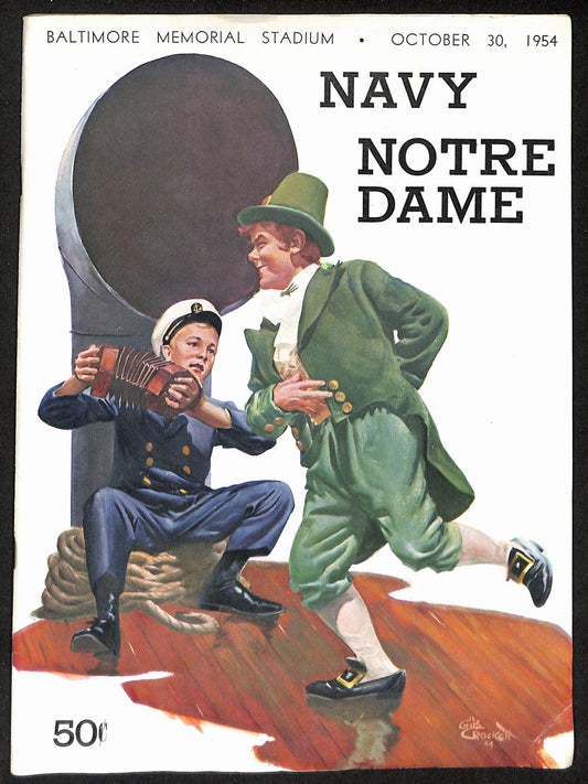 1954 Navy Midshipmen  vs Notre Dame College Football Game Program 196151