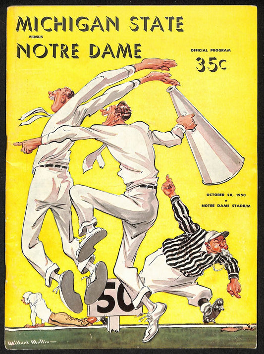1950 Michigan State vs Notre Dame College Football Game Program 194549