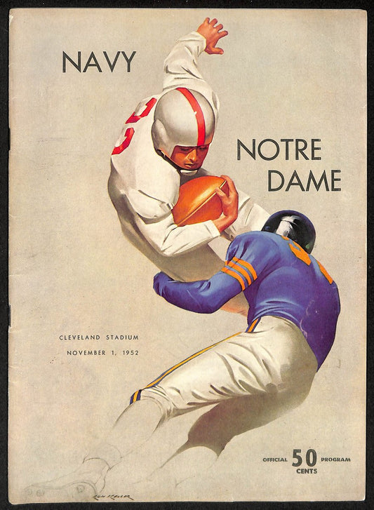 1952 Navy Midshipmen vs Notre Dame College Football Game Program 194550