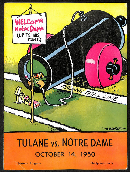 1950 Tulane  vs Notre Dame College Football Game Program 194552
