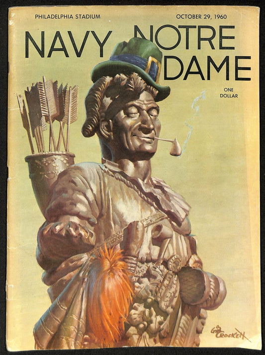 1960 Navy Midshipmen vs Notre Dame College Football Game Program  194562