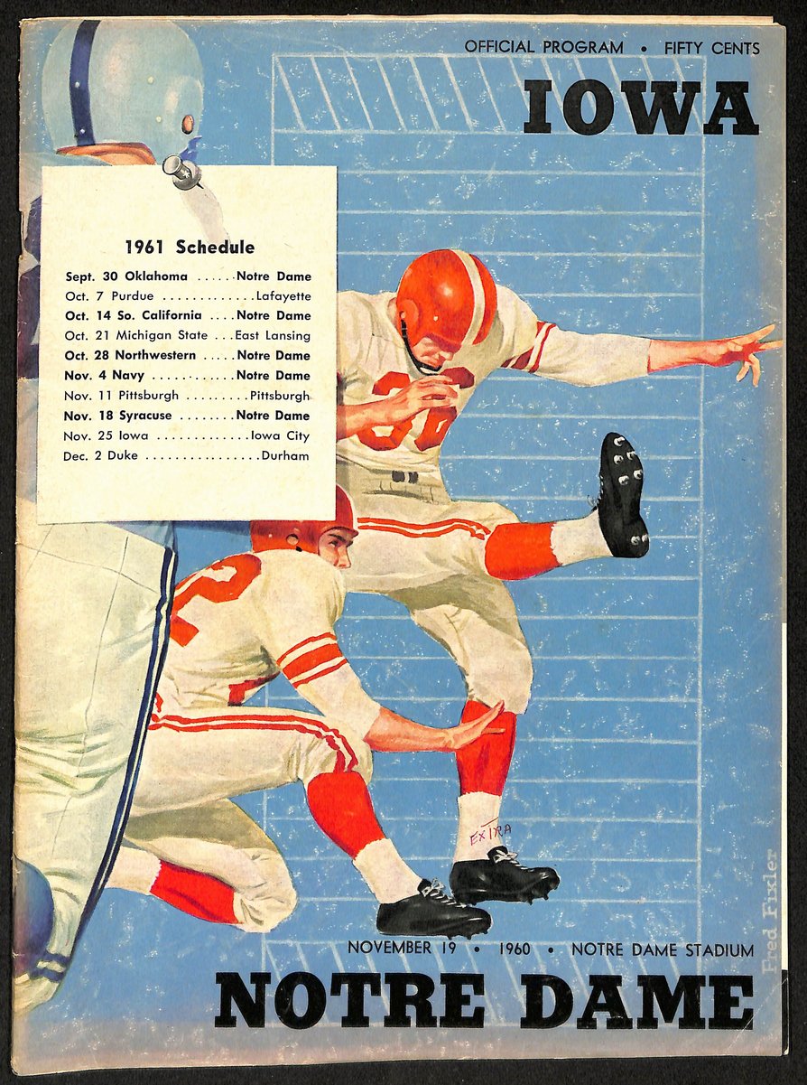 1960 Iowa vs Notre Dame College Football Game Program 194564