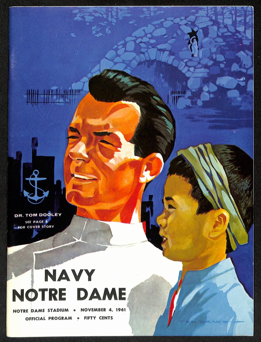 1961 Navy Midshipmen vs Notre Dame College Football Game Program 194566