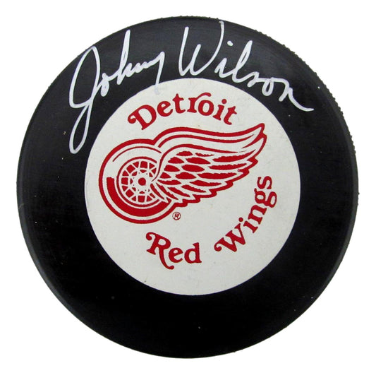Johnny Wilson Signed/Autographed Detroit Red Wings Game Hockey Puck JSA 197340