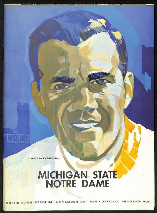 1965 Michigan State vs Notre Dame College Football Game Program 196690