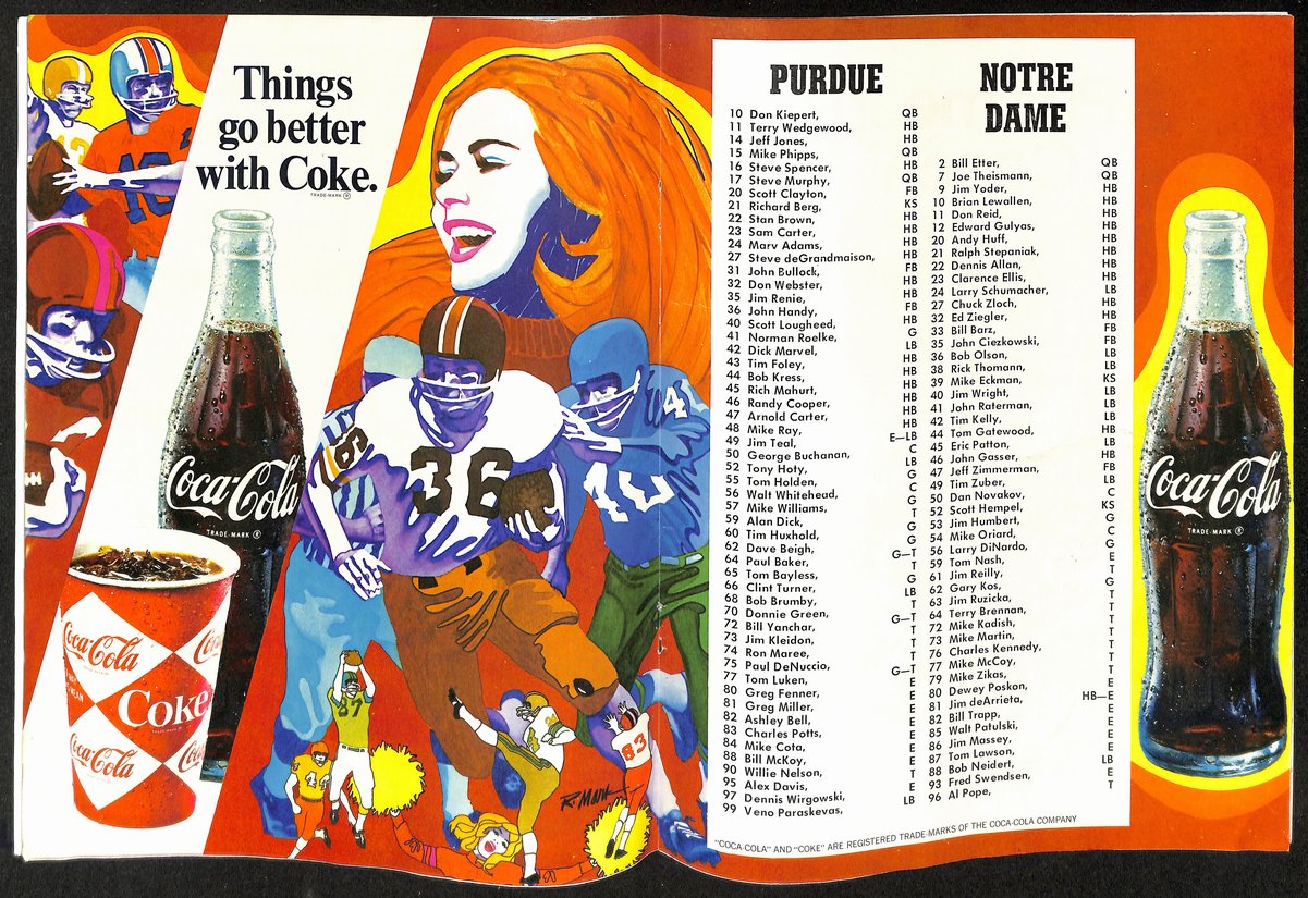 1969 Notre Dame @ Purdue Man on Moon College Football Game Program 196696