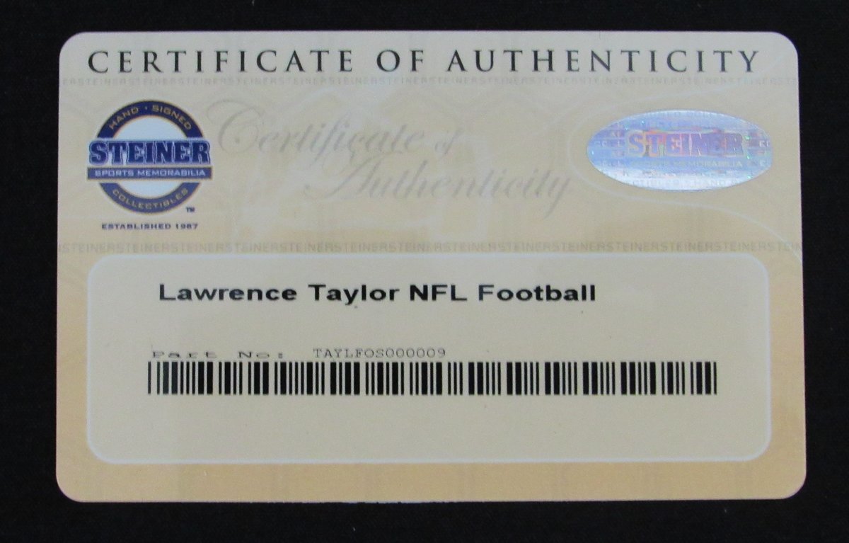 Lawrence Taylor HOF Signed/Auto Giant Stadium Chair Back NY Giants Steiner 19574