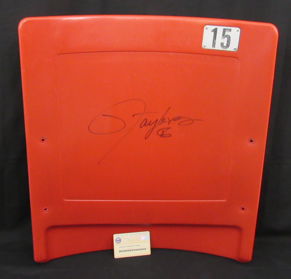 Lawrence Taylor HOF Signed/Auto Giant Stadium Chair Back NY Giants Steiner 19574
