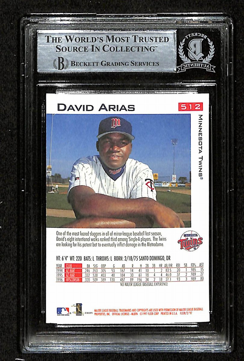 1997 Fleer David Ortiz HOF Signed/Auto RC Card #512 Twins BAS/Beckett 197067