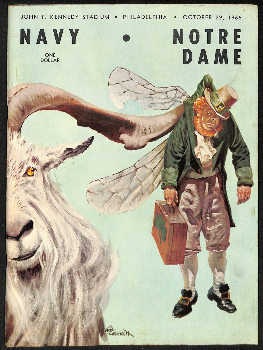 1966 Army vs Notre Dame College Football Game Program @JFK Stadium 196701