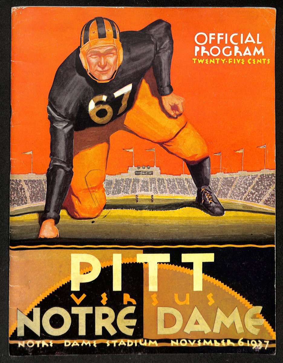 1937 Pitt vs Notre Dame Vintage College Football Game Program 195834