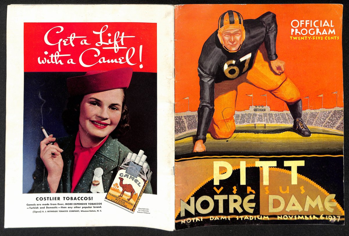 1937 Pitt vs Notre Dame Vintage College Football Game Program 195834
