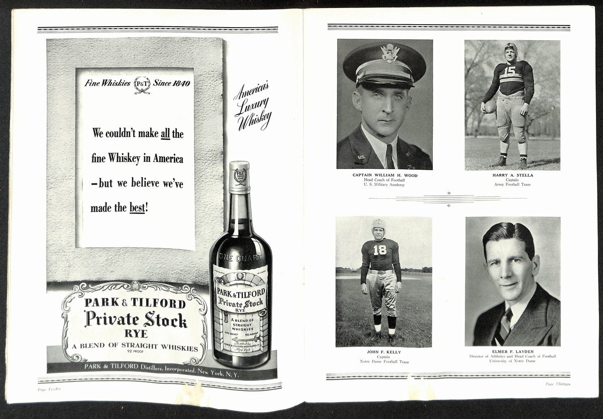 1939 Army vs Notre Dame Vintage College Football Game Program 195835