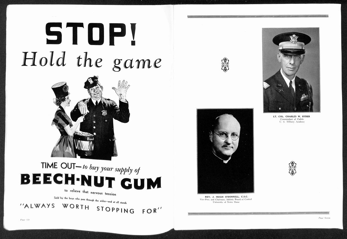 1938 Army vs Notre Dame Vintage College Football Game Program 195837