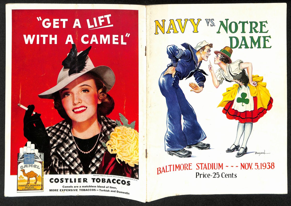 1938 Navy vs Notre Dame Vintage College Football Game Program 195838